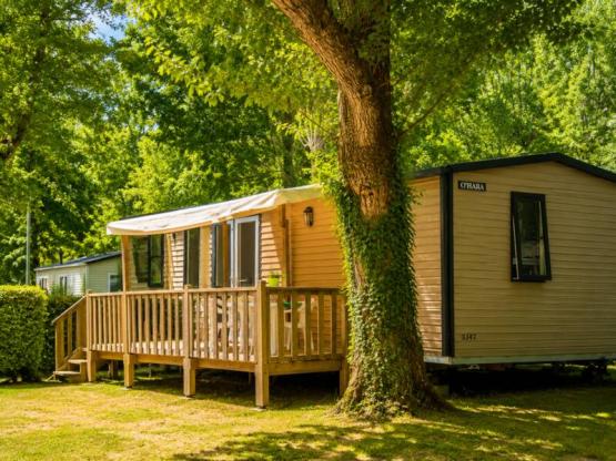 Mobile-home Premium 35m² 3 bedrooms - sheltered terrace + TV + Dishwasher + griddle