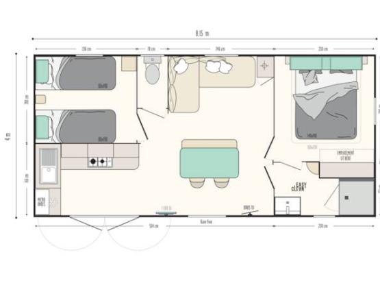 Mobil-home Seychelle 28.90m2 - 2 chambres 4 pers