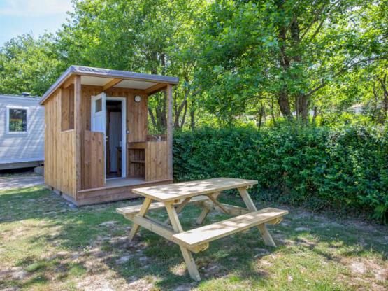 Pitch with individual sanitary facilities