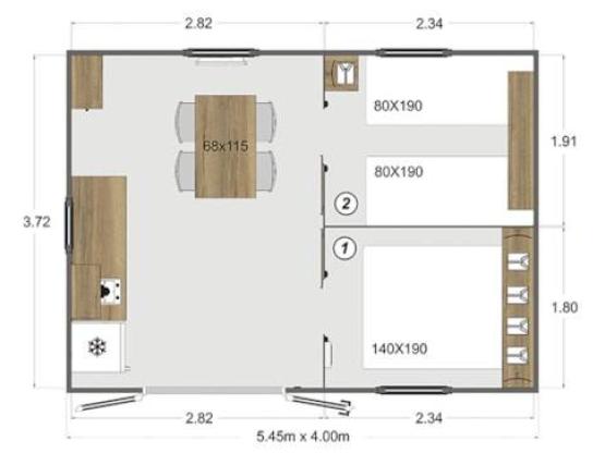 Cabin (without toilets) TITHOME