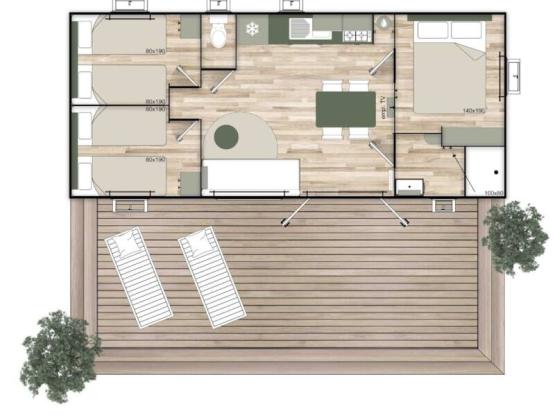 Static caravan 3 - 35m² - 3 bedrooms