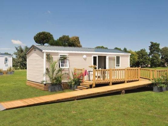 Standard Wooden Accessible Mobile Home 24m² 2 Bedrooms + TV + Terrace