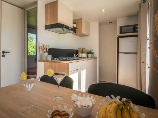 Mobilhome - 29 m², airconditioning,  WC, shower, terrace