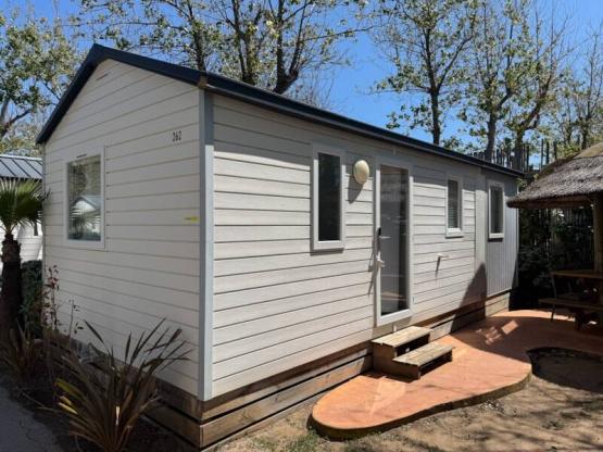 Mobile-home Confort Louisiane 26m² 2 bedrooms - Half-covered terrace + air-conditioning