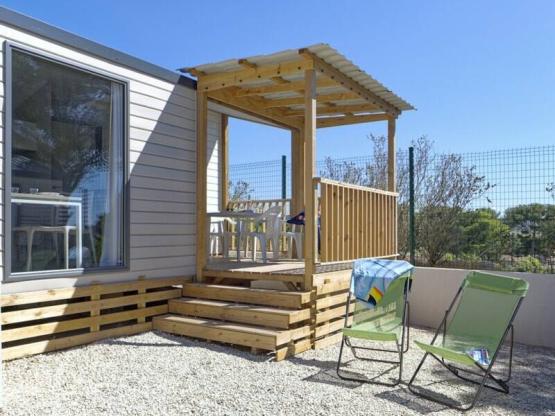 Mobil-home ~27m² - Vue partielle mer - 2 chambres + climatisation