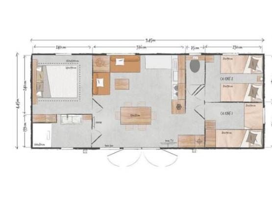 Mobilheim 3 Schlafzimmer + TV - 2026 -