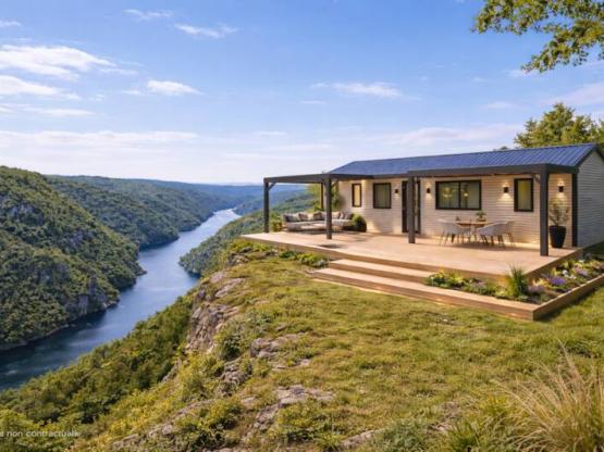 Mobil-Home BREZONS Premium  41m2 - Climatisé (4ch 8 pers) 2 SDB - Vue Lac