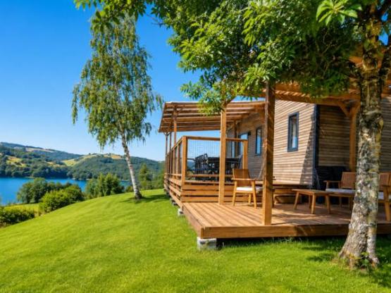 BREZONS Premium Lake View Mobile Home, 41 m² - Air-Conditioned (4 bedrooms, sleeps 8) 2 Bathrooms