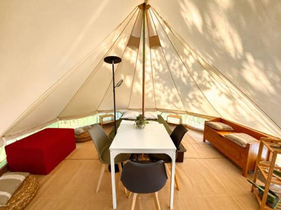 Canvas lodge in the bamboo grove