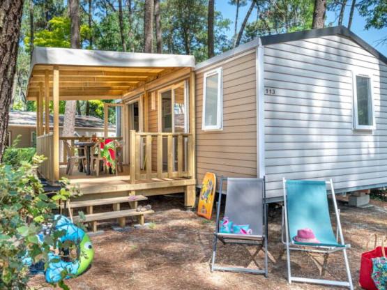Comfort Air-Conditioned 2-Bedroom Mobile Home | COMFORT AIR-CONDITIONED - 26 m² - Air conditioning - TV - griddle - covered patio