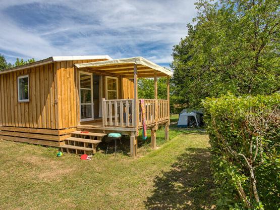 Mobilhome without Wc/Toilet, 2 rooms(1 with 2 bunk beds), livingroom, kitchen, covered terrace