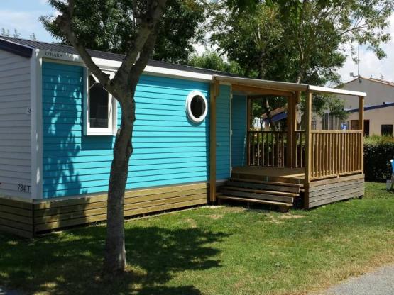 Mobilhome type Chalet EVASION: 2 bedrooms, 27.5m²,Covered terrace, air conditioning.