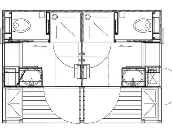 PRIVATE SANITARY PITCH - Elect. 16A + Water + Drainage + 45L Fridge