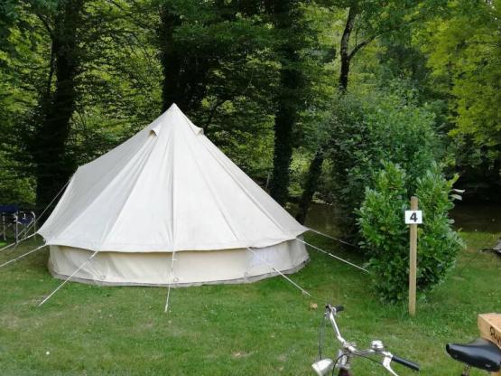 Pitch tent or caravan