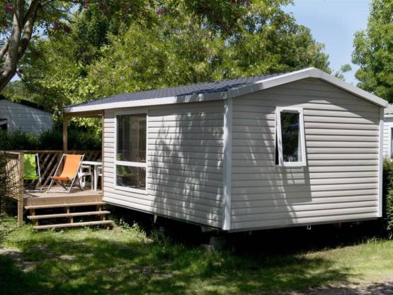 Mobilheim Loggia Privilège 26m² PREMIUM - 2 Zimmer + überdachte Terrasse + FS + Spüllmachine