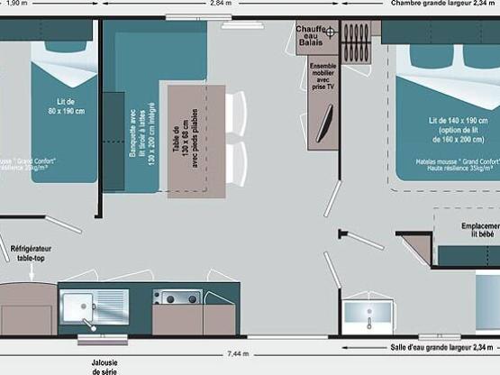 Cottage des Pins 2 bedrooms - 4 PERS 28m² - TV