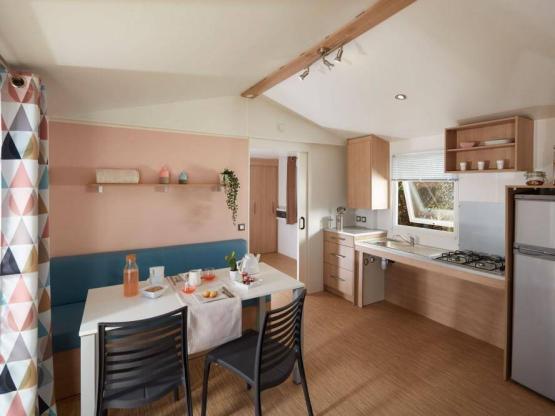 Mobile home ideal for people with mobility disabilities, 2 bedrooms, Air conditioning, TV