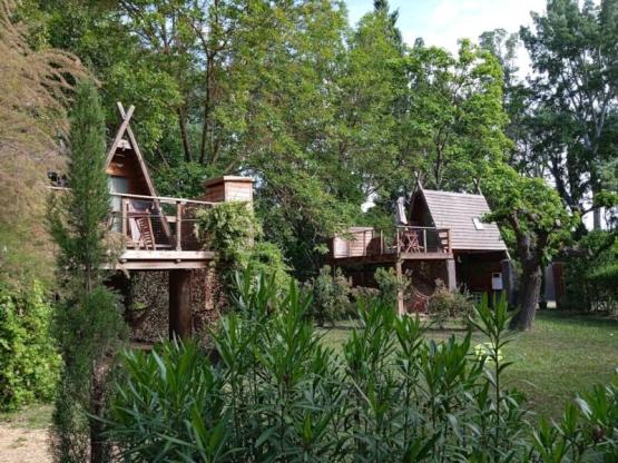 Wooden hut source- without shower - with toilett and kitchen