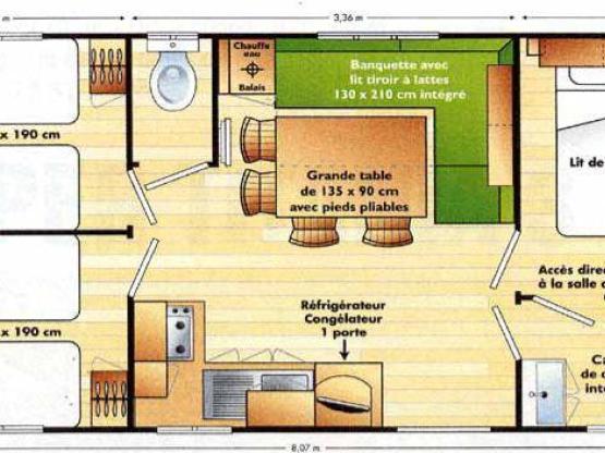 Mobilheim Grand Confort 6/8 Pl. - 3 Zimmer