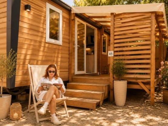 Premium cottage 32m² 2ch of which 8m² integrated terrace + covered terrace + air conditioning + LV